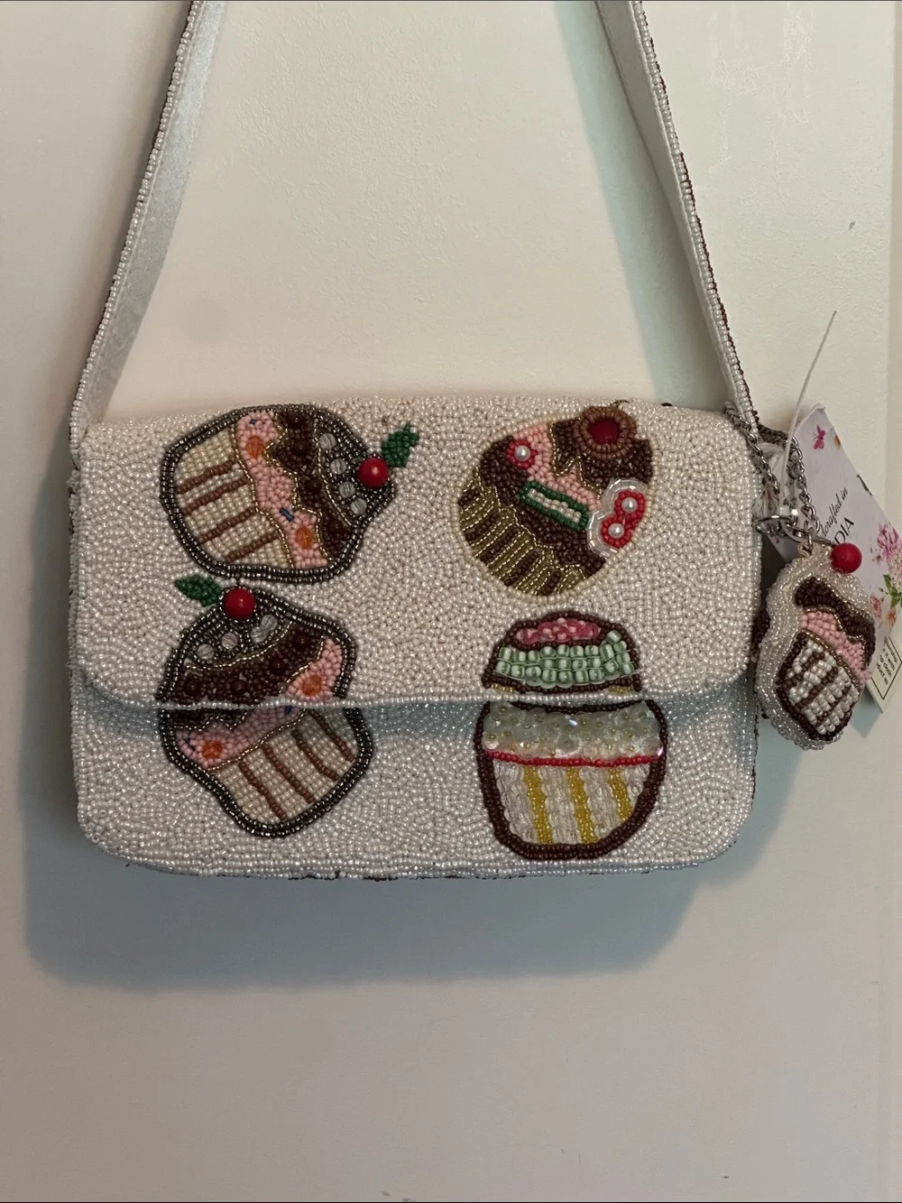 New Viral Made in India Beaded Cupcake Bag with Cupcake Charm